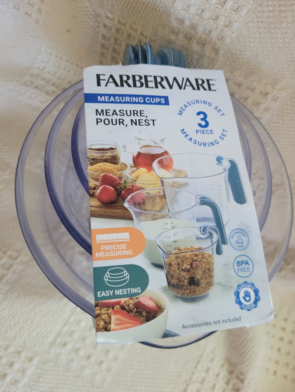 Farberware Clear Measuring Cups with Purple Accents - 3pc Set